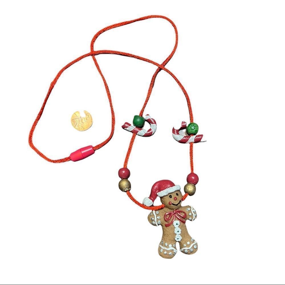 🍁3 for 25 🍁 Gingerbread Man Christmas Necklace with Candy Canes & Slide Beads